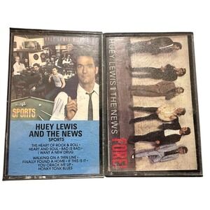 Lot Of 2 Vintage Huey Lewis and the News Cassette Tapes Sports & Fore! Tested‎